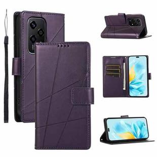 For Honor 200 Lite Global PU Genuine Leather Texture Embossed Line Phone Case(Purple)