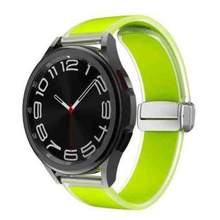 For Samsung Galaxy Watch6 / 5 / 4 Translucent Magnetic Silver Buckle Silicone Watch Band(Green)