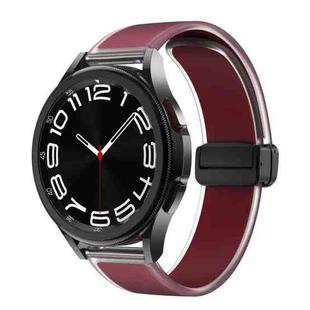 For Samsung Galaxy Watch6 / 5 / 4 Translucent Magnetic Black Buckle Silicone Watch Band(Wine Red)