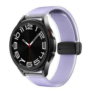 For Samsung Galaxy Watch6 / 5 / 4 Translucent Magnetic Black Buckle Silicone Watch Band(Purple)