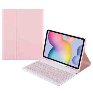 For Samsung Galaxy Tab A9 Square Cap Bluetooth Keyboard Leather Case with Pen Slot(Pink)