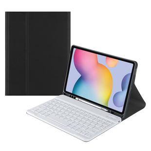 For Samsung Galaxy Tab S9 FE Square Cap Bluetooth Keyboard Leather Case with Pen Slot(Black)