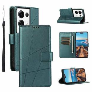 For OPPO Reno8 Pro+ PU Genuine Leather Texture Embossed Line Phone Case(Green)