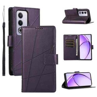 For OPPO A3 Pro 5G PU Genuine Leather Texture Embossed Line Phone Case(Purple)