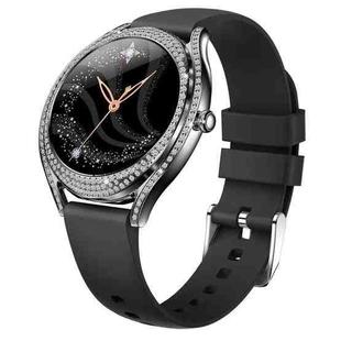 V66 1.28inch BT5.0 Smart Watch Support Heart Rate/ Sleep Detection, Style:Silicone Strap(Black)