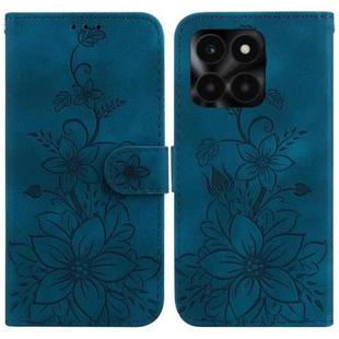 For Honor X6a Lily Embossed Leather Phone Case(Dark Blue)