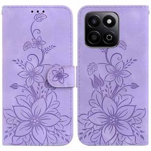 For Honor Play 60 Plus Lily Embossed Leather Phone Case(Purple)