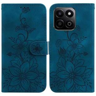 For Honor Play 60 Plus Lily Embossed Leather Phone Case(Dark Blue)