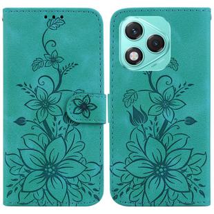 For Honor 400 Lite Lily Embossed Leather Phone Case(Green)