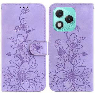 For Honor 400 Lite Lily Embossed Leather Phone Case(Purple)
