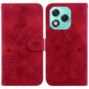 For Honor 400 Lite Lily Embossed Leather Phone Case(Red)