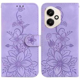For Honor 400 Global 156.5mm Lily Embossed Leather Phone Case(Purple)