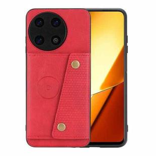 For Realme 11 4G Global Double Buckle Card Slots Magnetic Phone Case(Red)