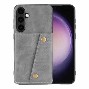 For Samsung Galaxy S24+ 5G Double Buckle Card Slots Magnetic Phone Case(Grey)