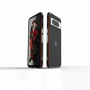 For Google Pixel 8 Pro Aurora Series Lens Protector + Metal Frame Phone Case(Black Red)