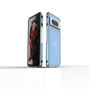For Google Pixel 8 Pro Aurora Series Metal Frame Phone Case(Blue)