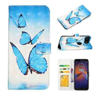 For Motorola Moto E6 Play Oil Embossed 3D Drawing Leather Phone Case(3 Butterflies)