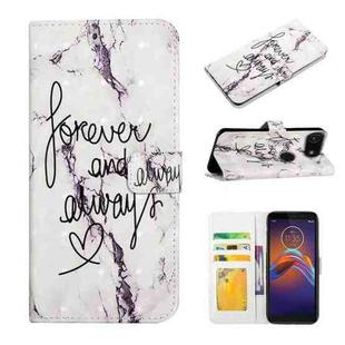 For Motorola Moto E6 Play Oil Embossed 3D Drawing Leather Phone Case(Words Marble)