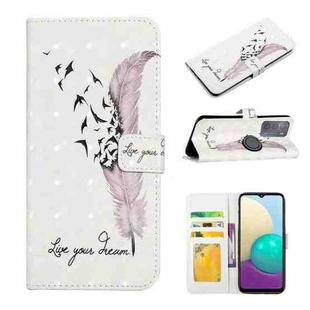 For Motorola Moto G50 Oil Embossed 3D Drawing Leather Phone Case(Feather)
