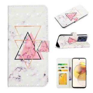 For Motorola Moto G73 Oil Embossed 3D Drawing Leather Phone Case(Triangular Marble)