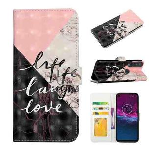 For Motorola One Action Oil Embossed 3D Drawing Leather Phone Case(Stitching Marble)
