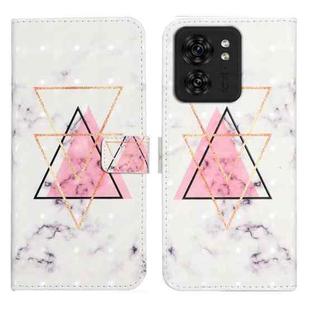 For Motorola Edge 40 Oil Embossed 3D Drawing Leather Phone Case(Triangular Marble)
