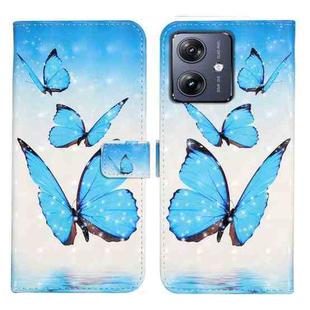 For Motorola Moto G54 5G Oil Embossed 3D Drawing Leather Phone Case(3 Butterflies)