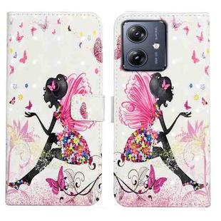 For Motorola Moto G54 5G Oil Embossed 3D Drawing Leather Phone Case(Flower Fairy)