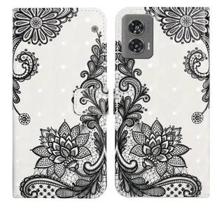 For Motorola Edge 50 Fusion Oil Embossed 3D Drawing Leather Phone Case(Lace Flower)