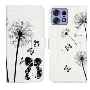 For Motorola Edge 50 Pro Oil Embossed 3D Drawing Leather Phone Case(Couple Dandelion)