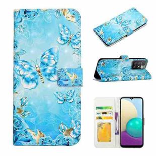 For Xiaomi Redmi 10 Oil Embossed 3D Drawing Leather Phone Case(Blue Butterflies)