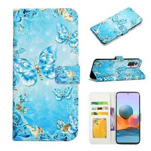 For Xiaomi Redmi Note 10 Pro Oil Embossed 3D Drawing Leather Phone Case(Blue Butterflies)