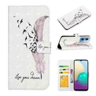 For Xiaomi Redmi Note 12 Global Oil Embossed 3D Drawing Leather Phone Case(Feather)