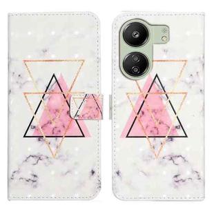 For Xiaomi Redmi 13C 4G Oil Embossed 3D Drawing Leather Phone Case(Triangular Marble)