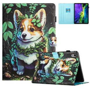 For iPad 10th Gen 10.9 2022 Colored Drawing Stitching Leather Tablet Smart Case(Corgi)