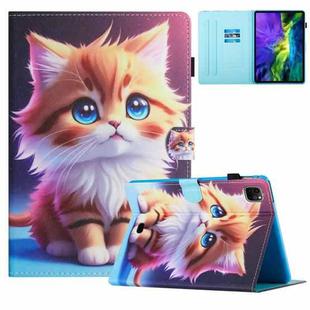 For iPad Pro 11 2024 Colored Drawing Stitching Leather Tablet Smart Case(Corgi)