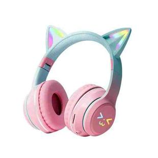 BT612 LED Cat Ear Single Sound Folding Bluetooth Earphone with Microphone(Pink)