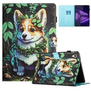 For Lenovo Tab M10 HD Gen 2 X306X Colored Drawing Stitching Leather Tablet Smart Case(Corgi)