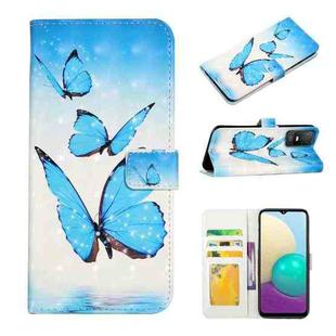 For TCL 403 Oil Embossed 3D Drawing Leather Phone Case(3 Butterflies)