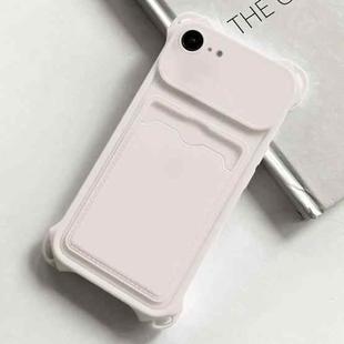 For iPhone SE 2022 / 2020 / 8 / 7 Shockproof Card Slot Frosted TPU Phone Case(White)