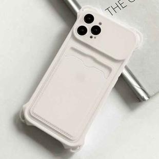 For iPhone 13 Pro Shockproof Card Slot Frosted TPU Phone Case(White)