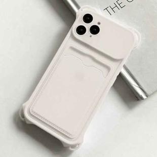 For iPhone 11 Pro Max Shockproof Card Slot Frosted TPU Phone Case(White)