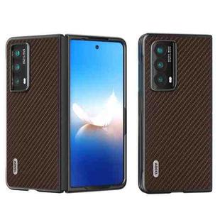 For Honor Magic Vs2 ABEEL Carbon Fiber Texture Protective Phone Case(Dark Brown)