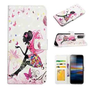 For Sony Xperia L3 Oil Embossed 3D Drawing Leather Phone Case(Flower Fairy)