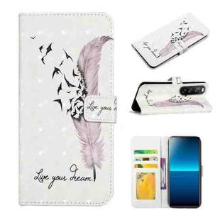 For Sony Xperia L4 Oil Embossed 3D Drawing Leather Phone Case(Feather)