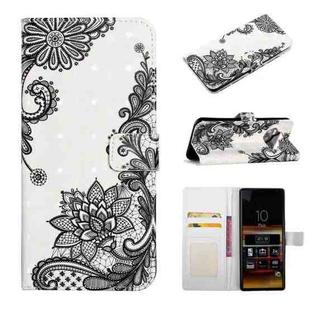 For Sony Xperia 10 Oil Embossed 3D Drawing Leather Phone Case(Lace Flower)