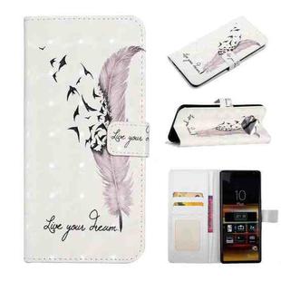 For Sony Xperia 10 Oil Embossed 3D Drawing Leather Phone Case(Feather)