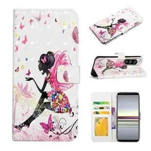 For Sony Xperia 5 Oil Embossed 3D Drawing Leather Phone Case(Flower Fairy)