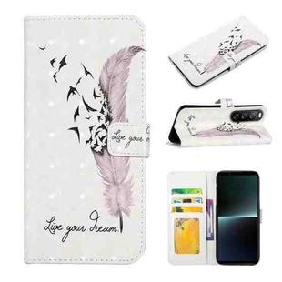 For Sony Xperia 10 V Oil Embossed 3D Drawing Leather Phone Case(Feather)