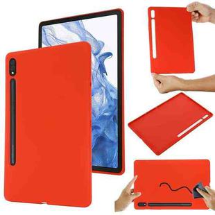For Samsung Galaxy Tab S9 Ultra / S10 Ultra Pure Color Liquid Silicone Shockproof Tablet Case(Red)